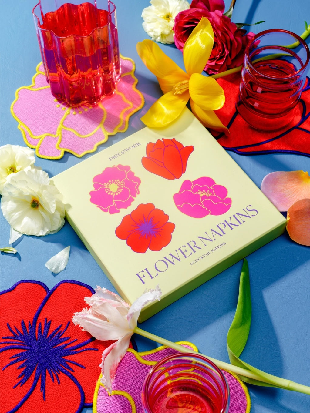 Flower Napkins Cocktail Napkins