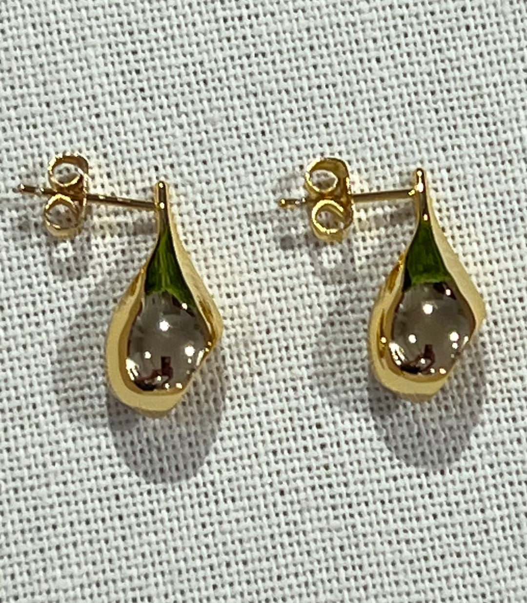 Gold Taji Tear Drop Earrings