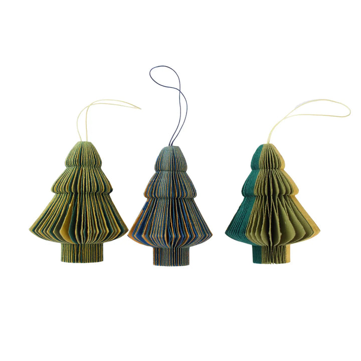 Green Tree Paper Honeycomb Decorations