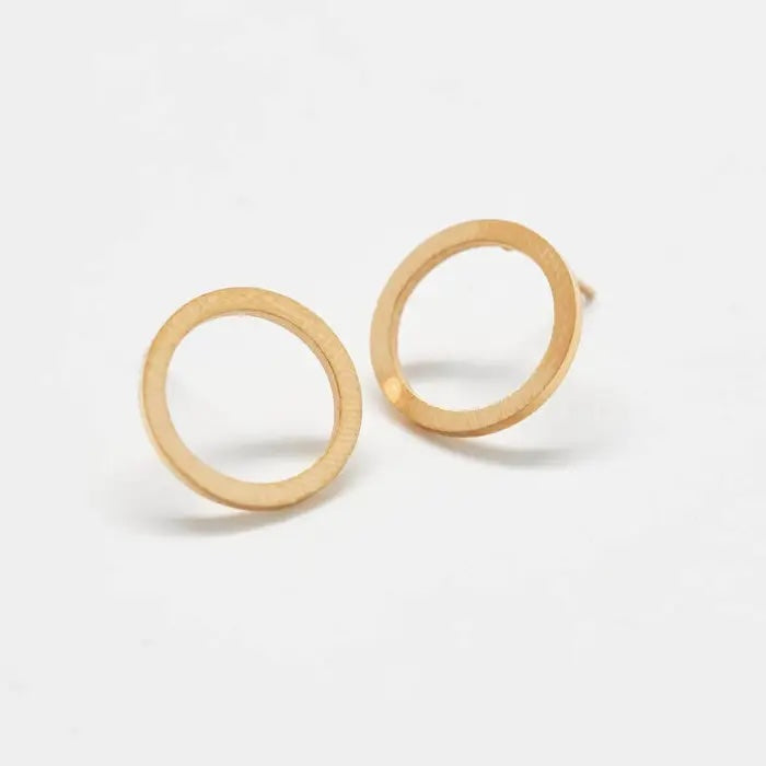 Gold Open Circle Stud Earring