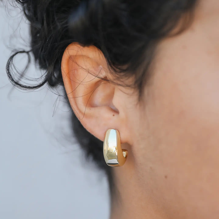 Golden Drop Hoop Earring