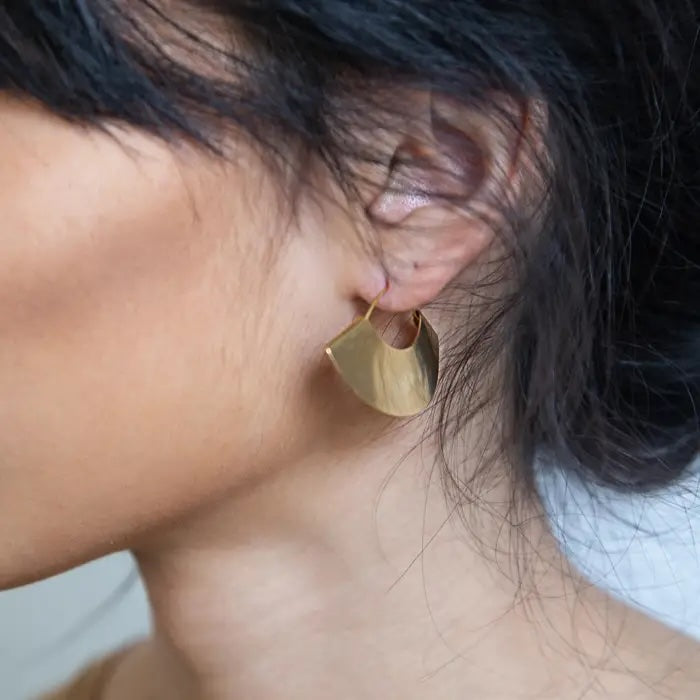 Gold Fan Earrings