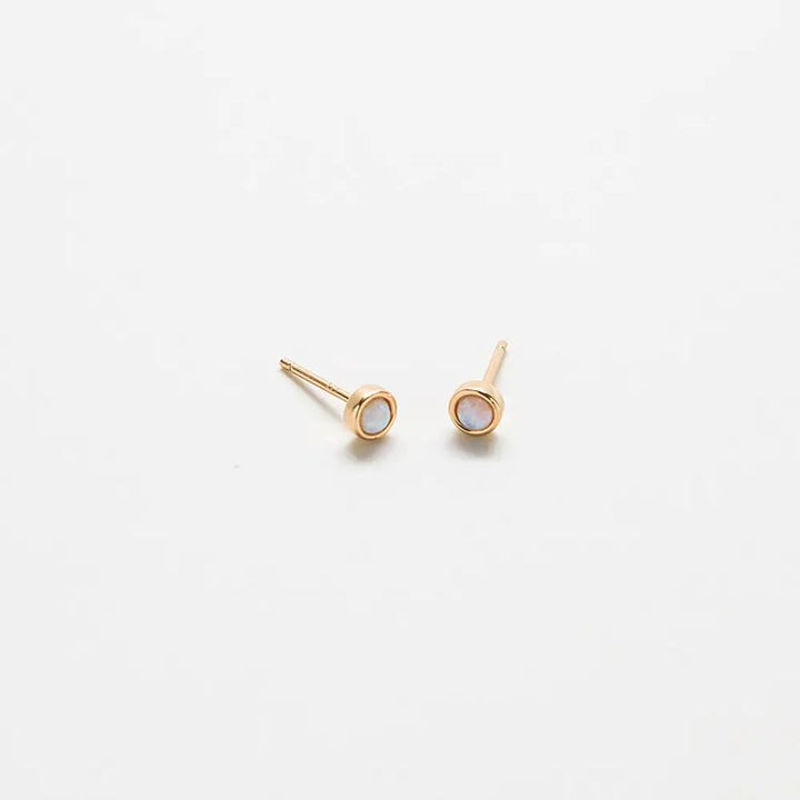 Gold Opal Studs