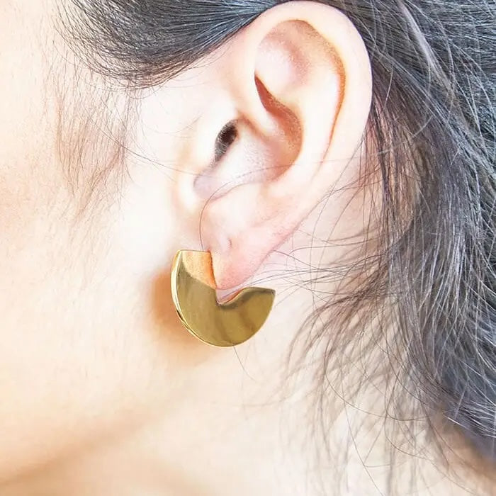 Gold Semi Circle Earrings