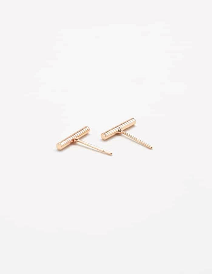 Gold Slim Bar Stud Earring