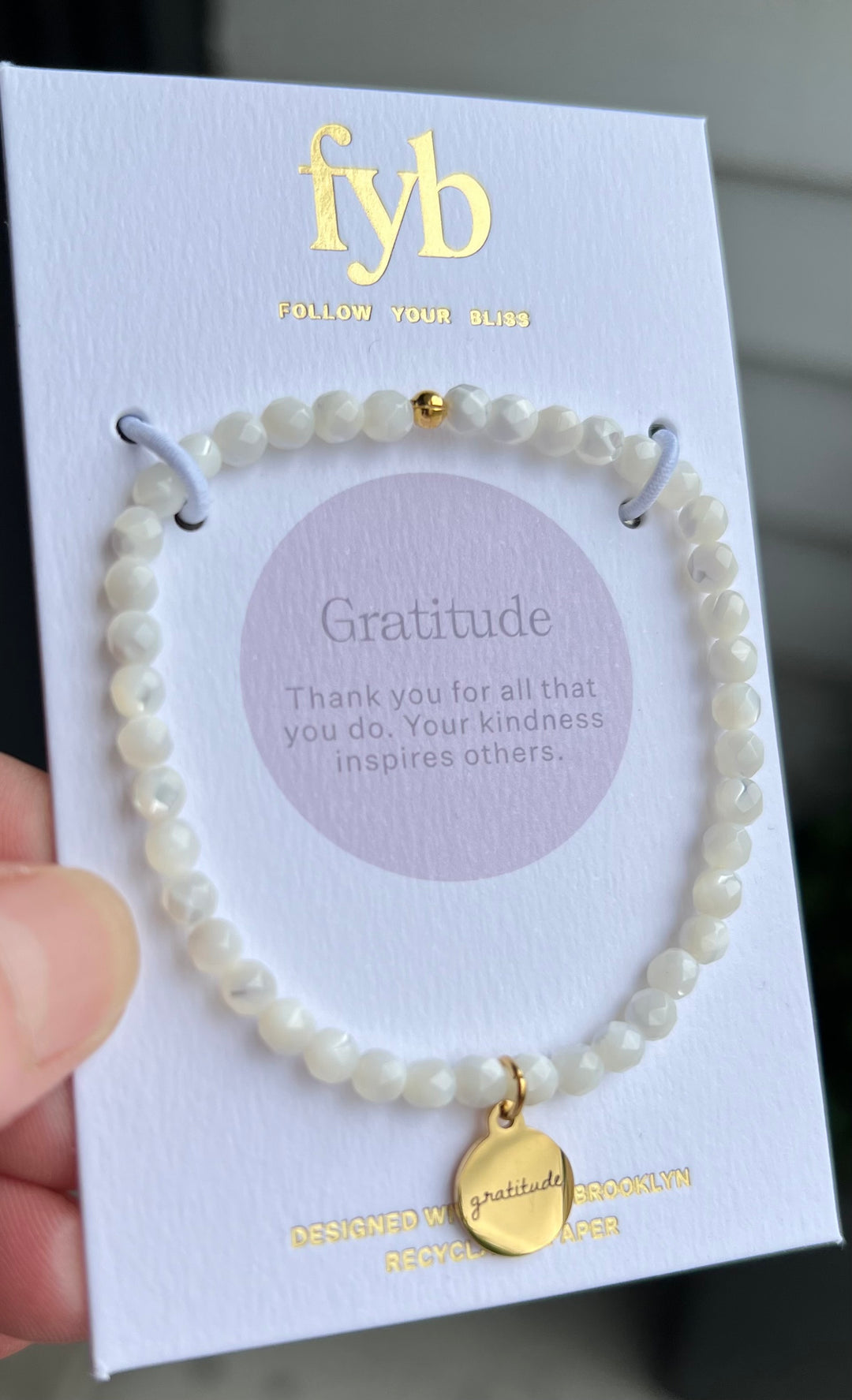 Mother of Pearl "Gratitude" Bracelet