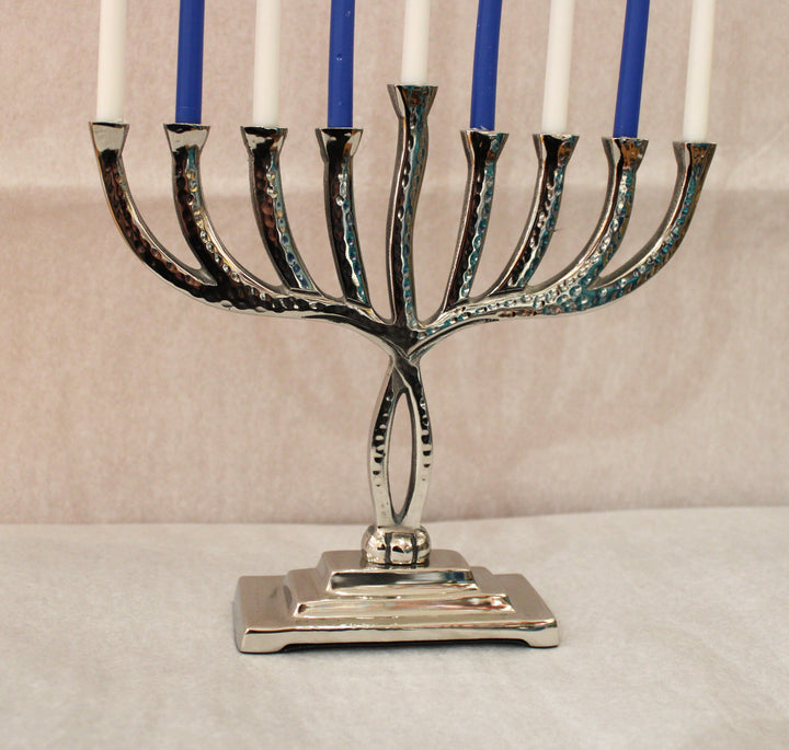 Hammered Metal Menorah