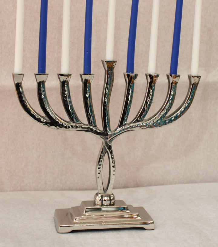 Hammered Metal Menorah