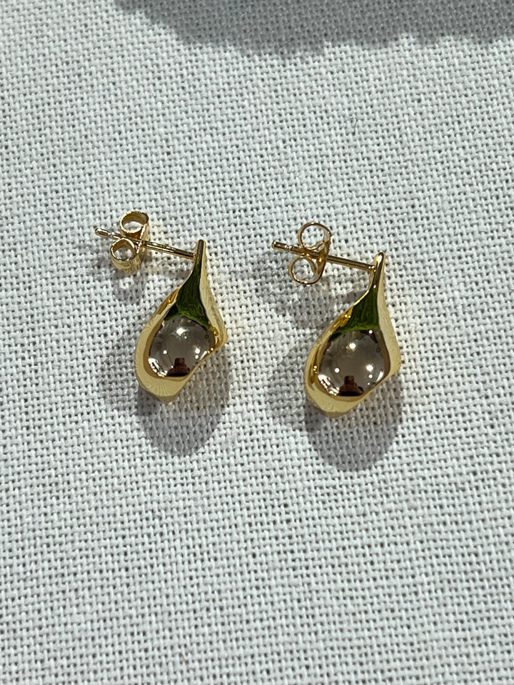 Gold Taji Tear Drop Earrings