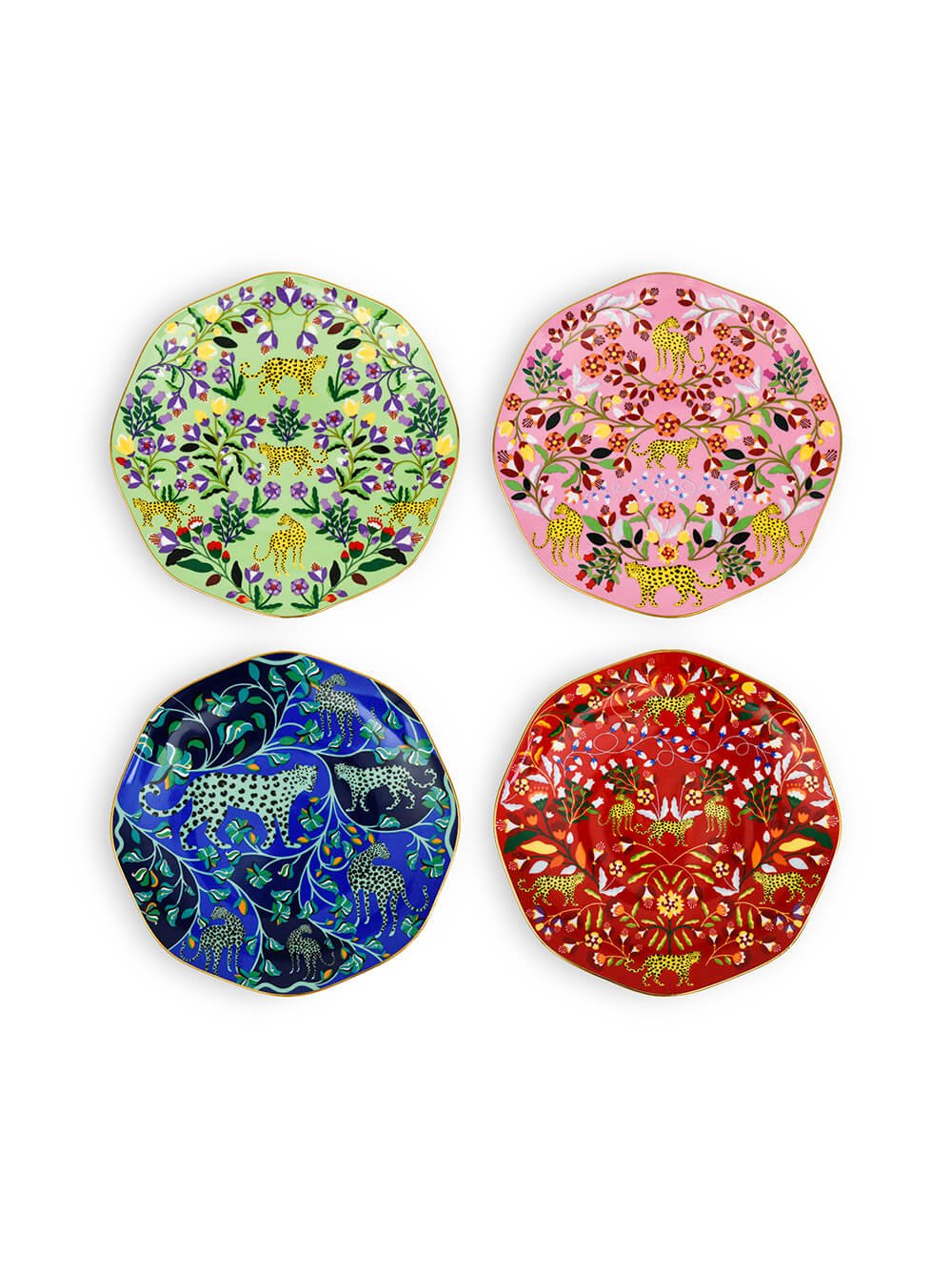 Leopards Forest Plate Set of 4