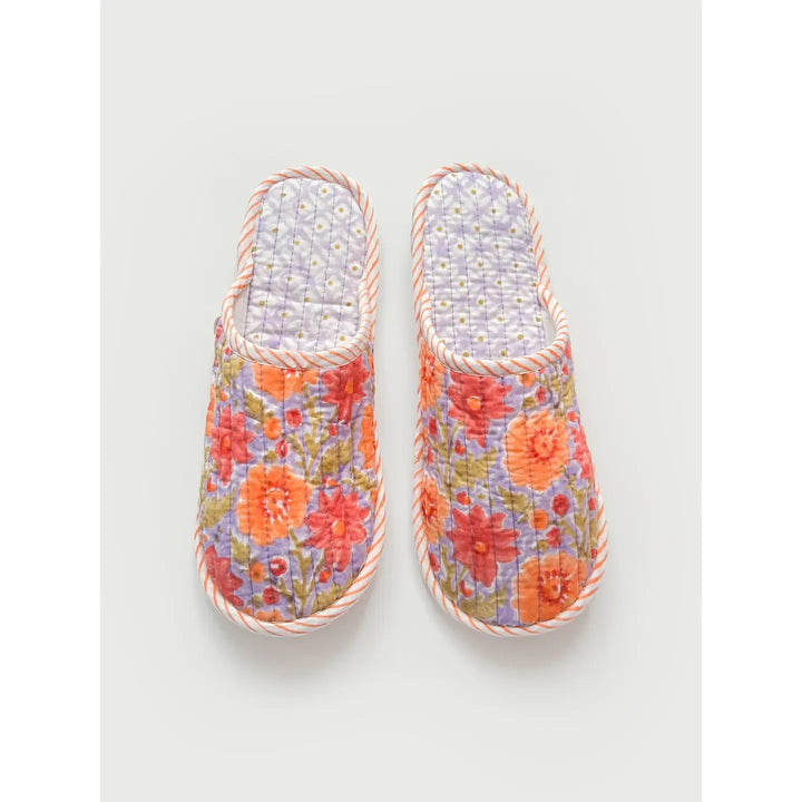 Block Print Slippers- Lilac