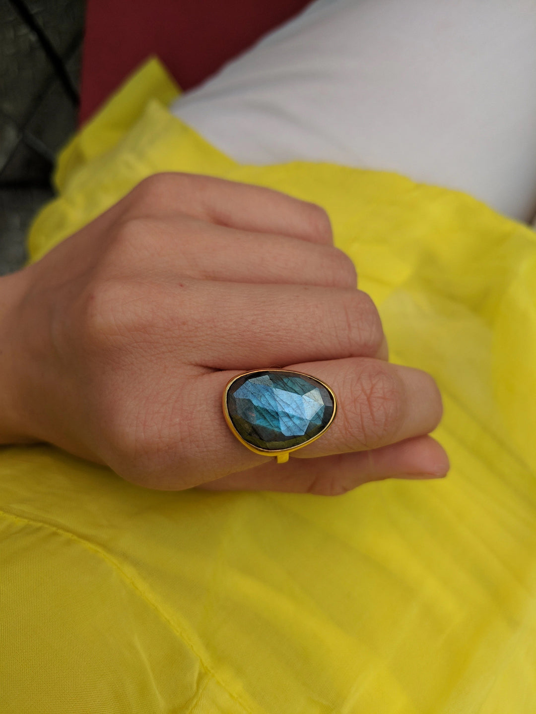 Large Gemstone Ring- Labradorite