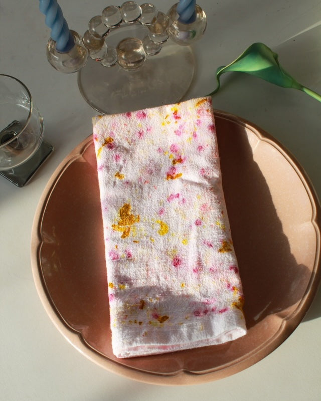 Naturally Died Napkins- Pink/Yellow