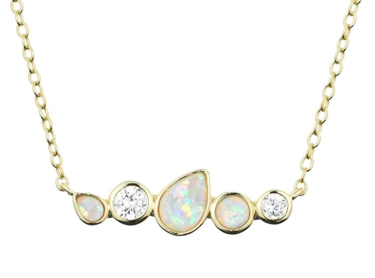 Lyra Opal Cluster Necklace