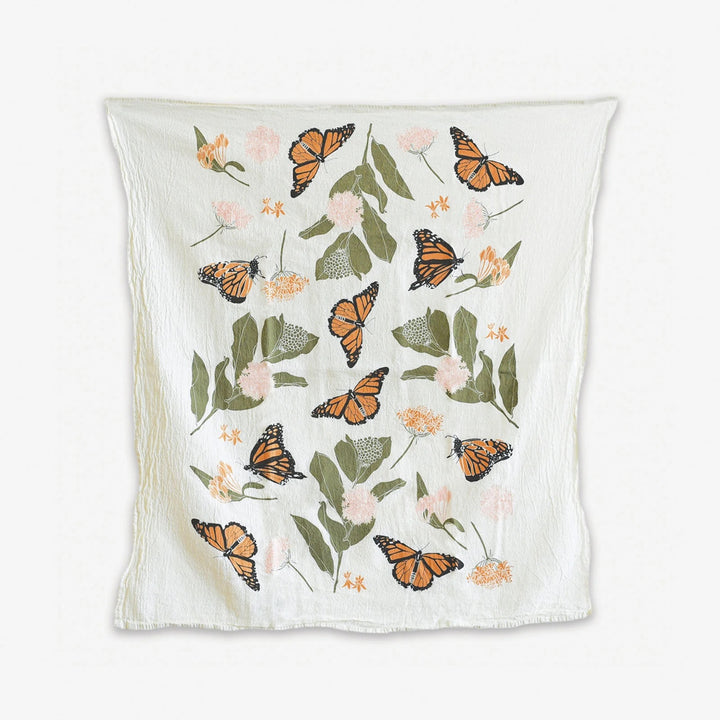 Monarchs & Milkweeds Tea Towel