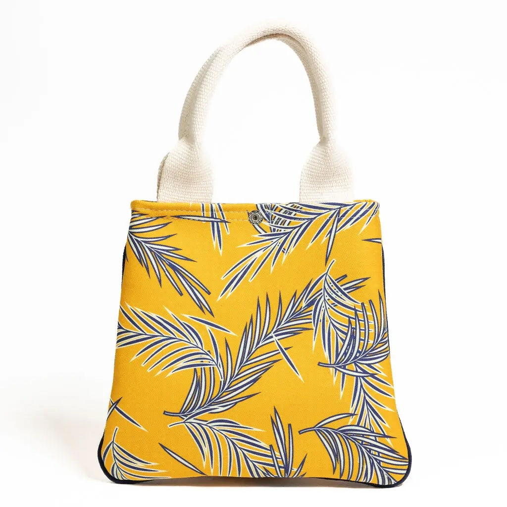 Navy Leaves Mini Tote