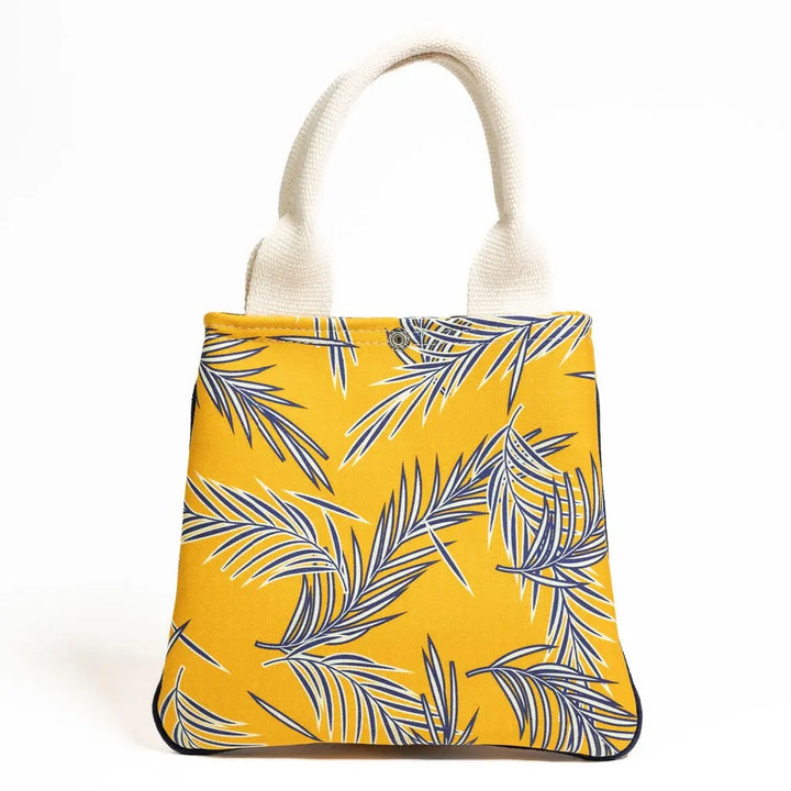Navy Leaves Mini Tote