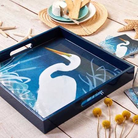 Night Egret Tray