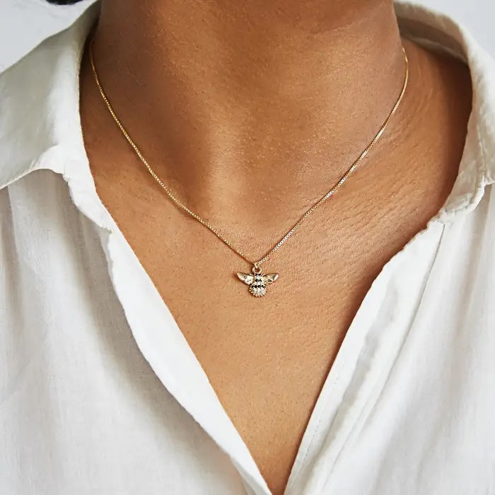 Pave Bee Necklace