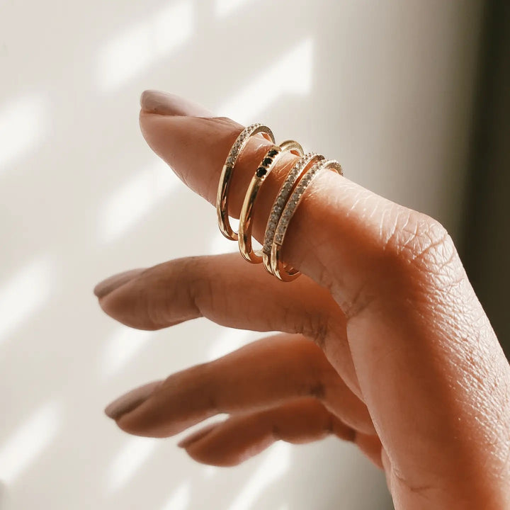 Pave Gold Stacking Ring