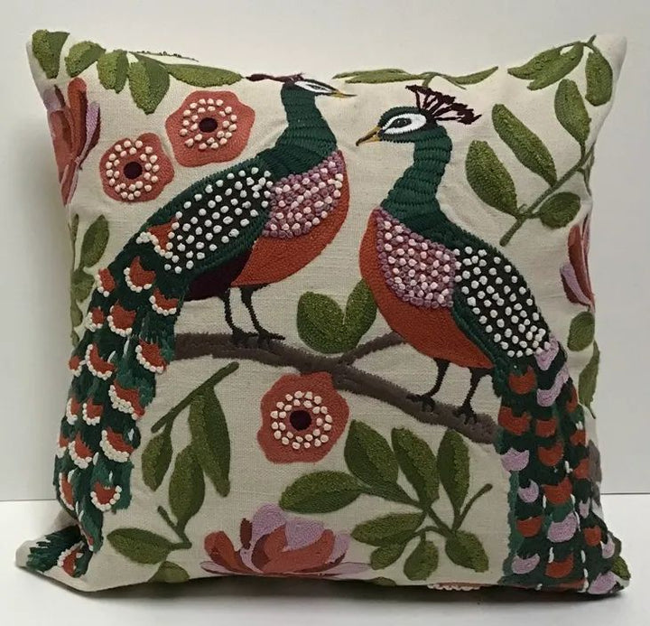 Peacock Duo Throw Pillow