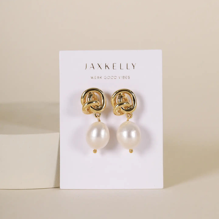 Pearl Knot Gold Earring