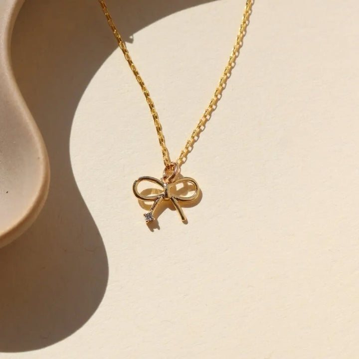 Petit Bow Charm Necklace