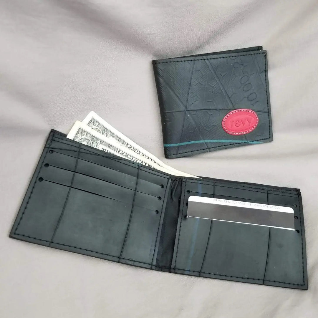 Revved Up Bi Fold Wallet with red logo