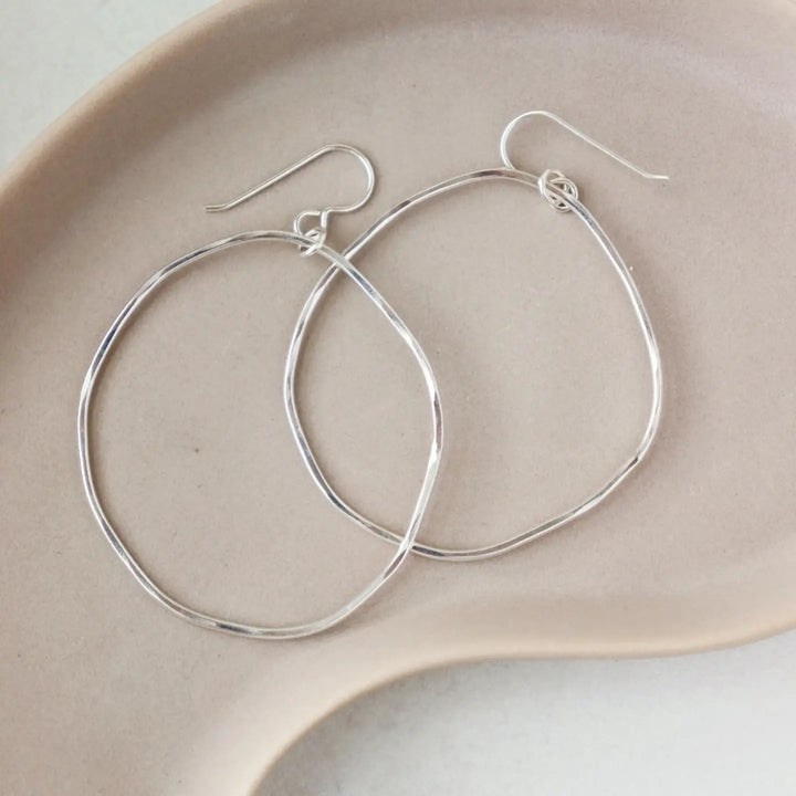 Silver Form Hoops