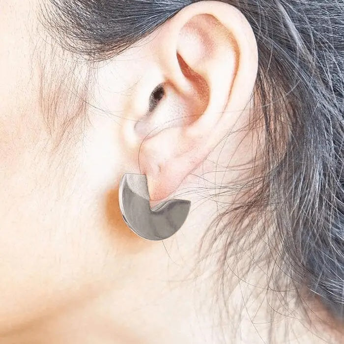 Silver Semi Circle Earrings