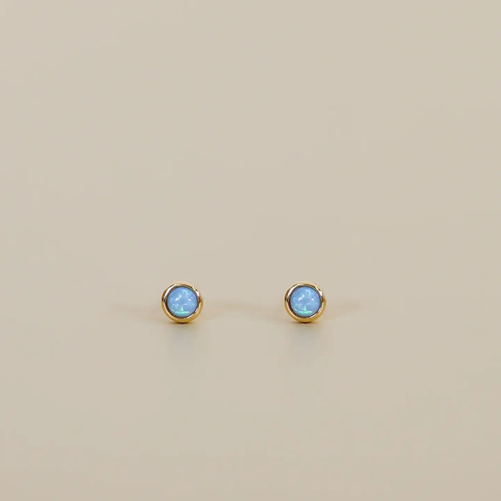 Simple Stud Earring- Fire Opal