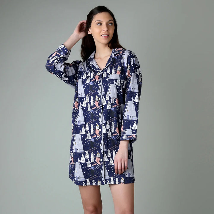 Ski Lodge Flannel Nightshirt