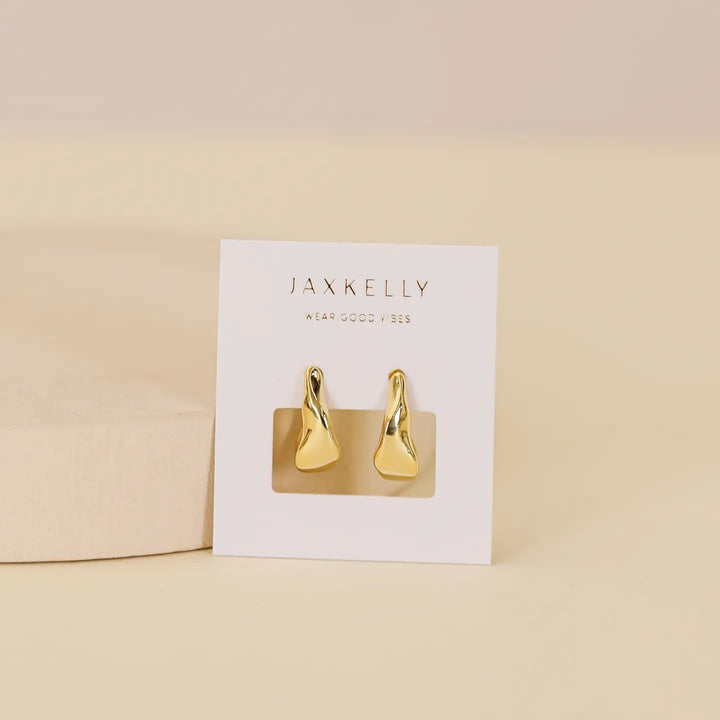 Small Ripple Gold Hoop Earrings