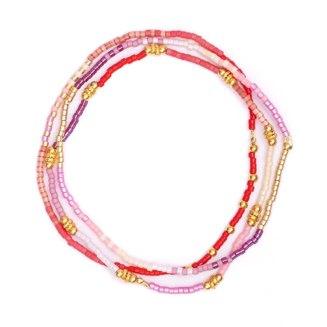 Beaded Stretch Bracelet- R/P/P