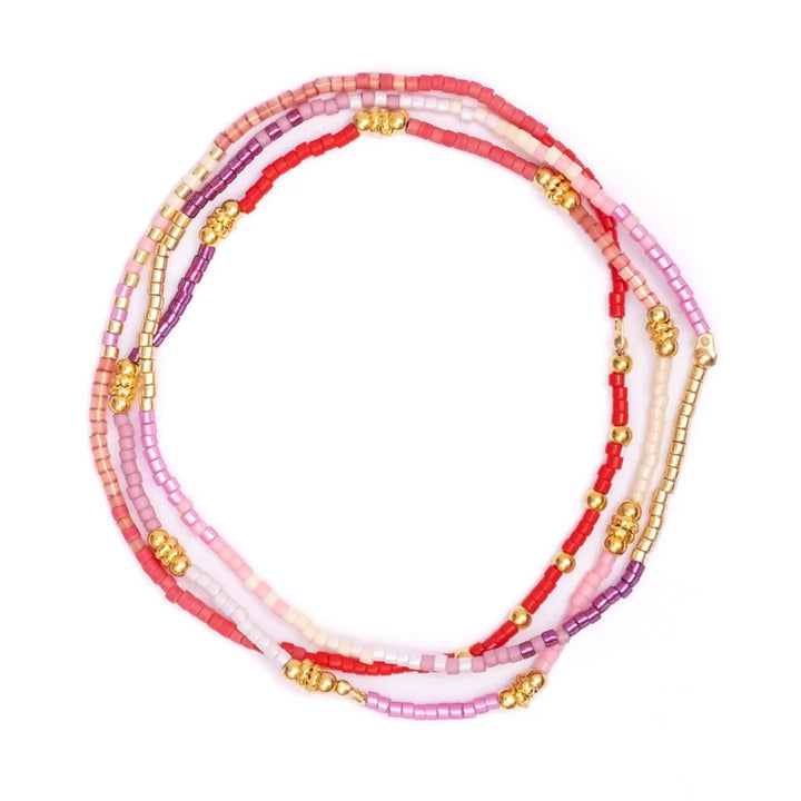 Beaded Stretch Bracelet- R/P/P