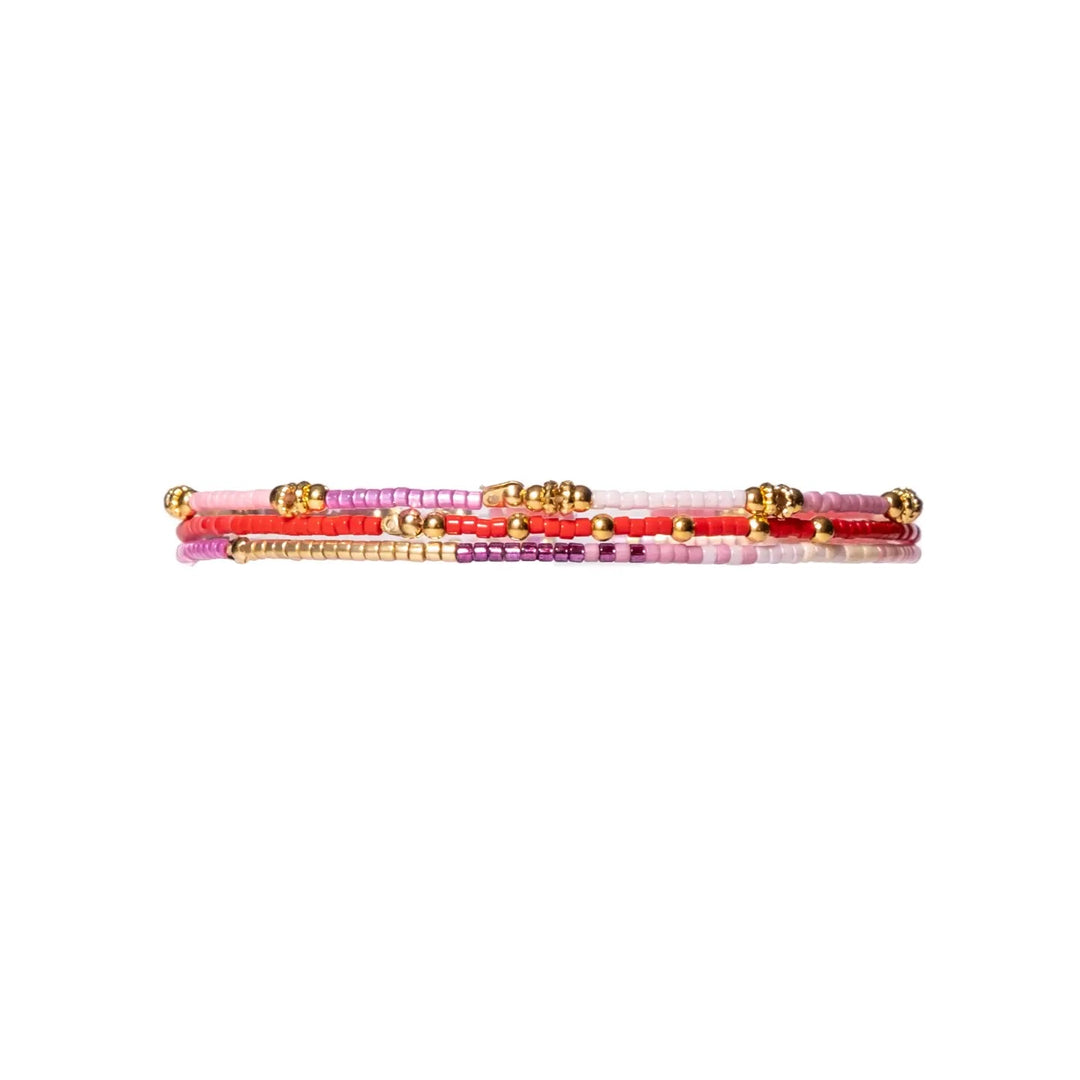 Beaded Stretch Bracelet- R/P/P