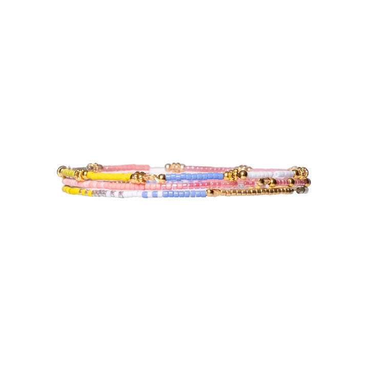 Beaded Stretch Bracelet- P/C/B