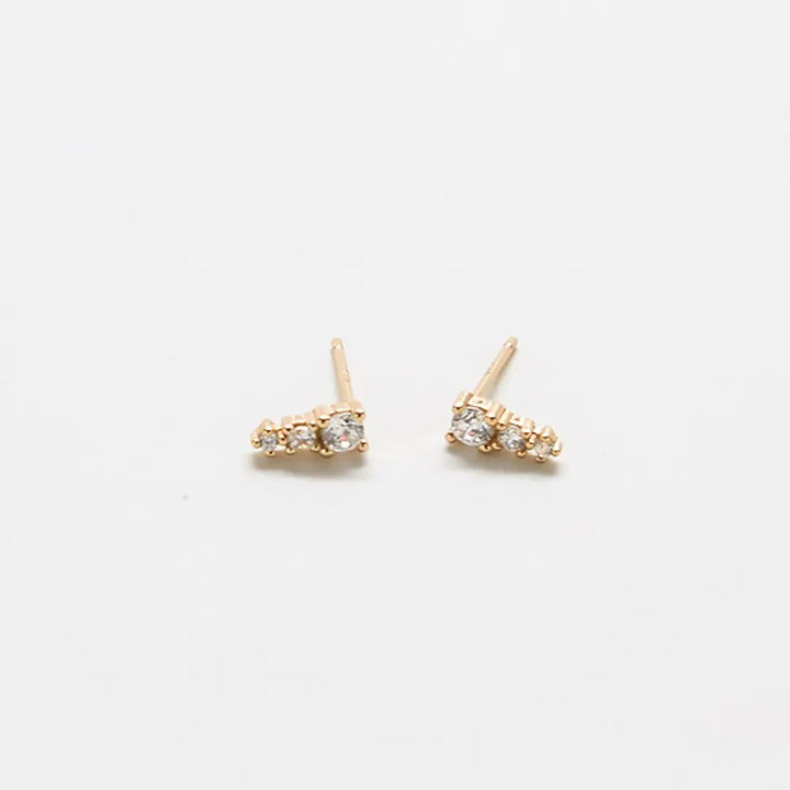 Tiny CZ Bar Stud Earring