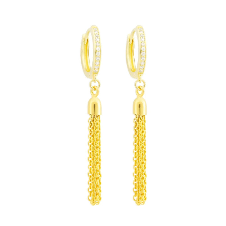 Tula Tassel Huggie Earrings