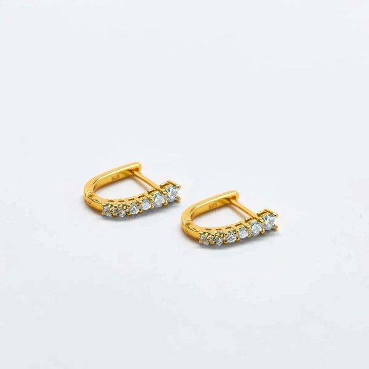 White CZ Huggie Hoop Earrings