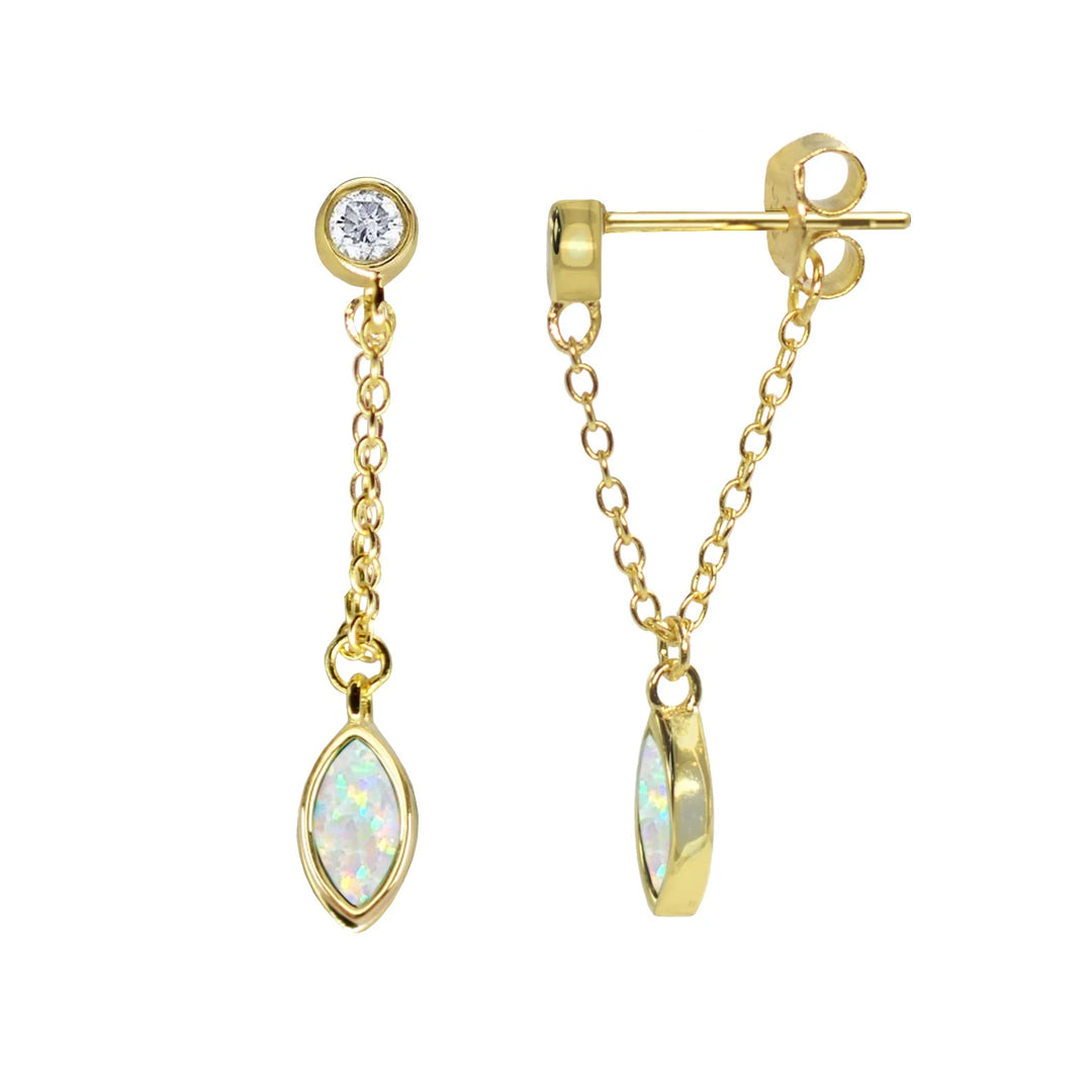 Full Swing Opal Earrings - White Opal
