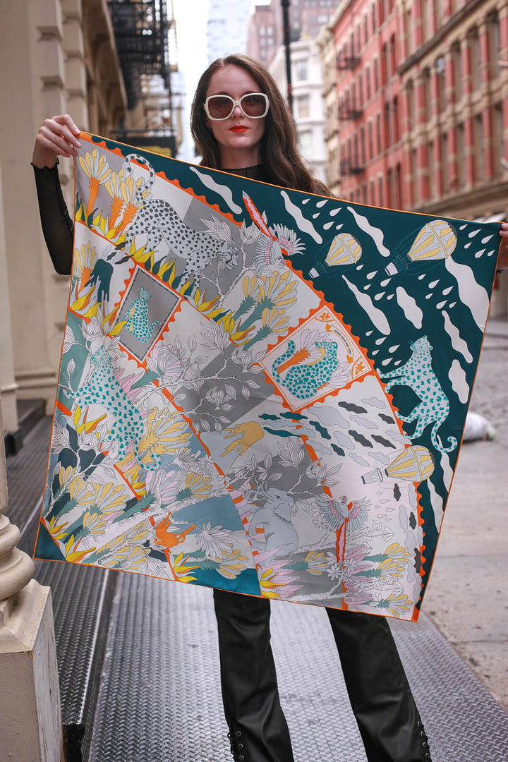 World Travel Silk Scarf