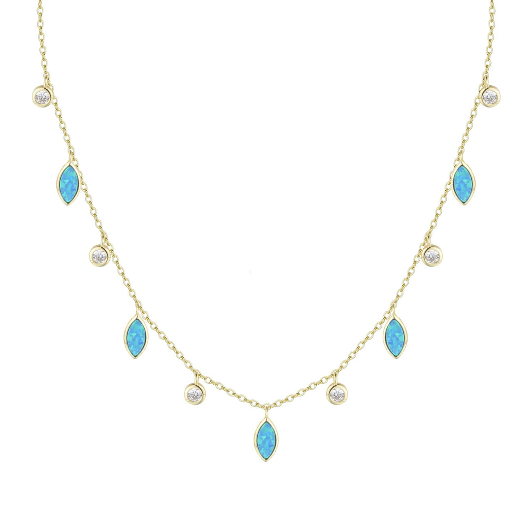 Drops of Spring Necklace-Blue Green Opal