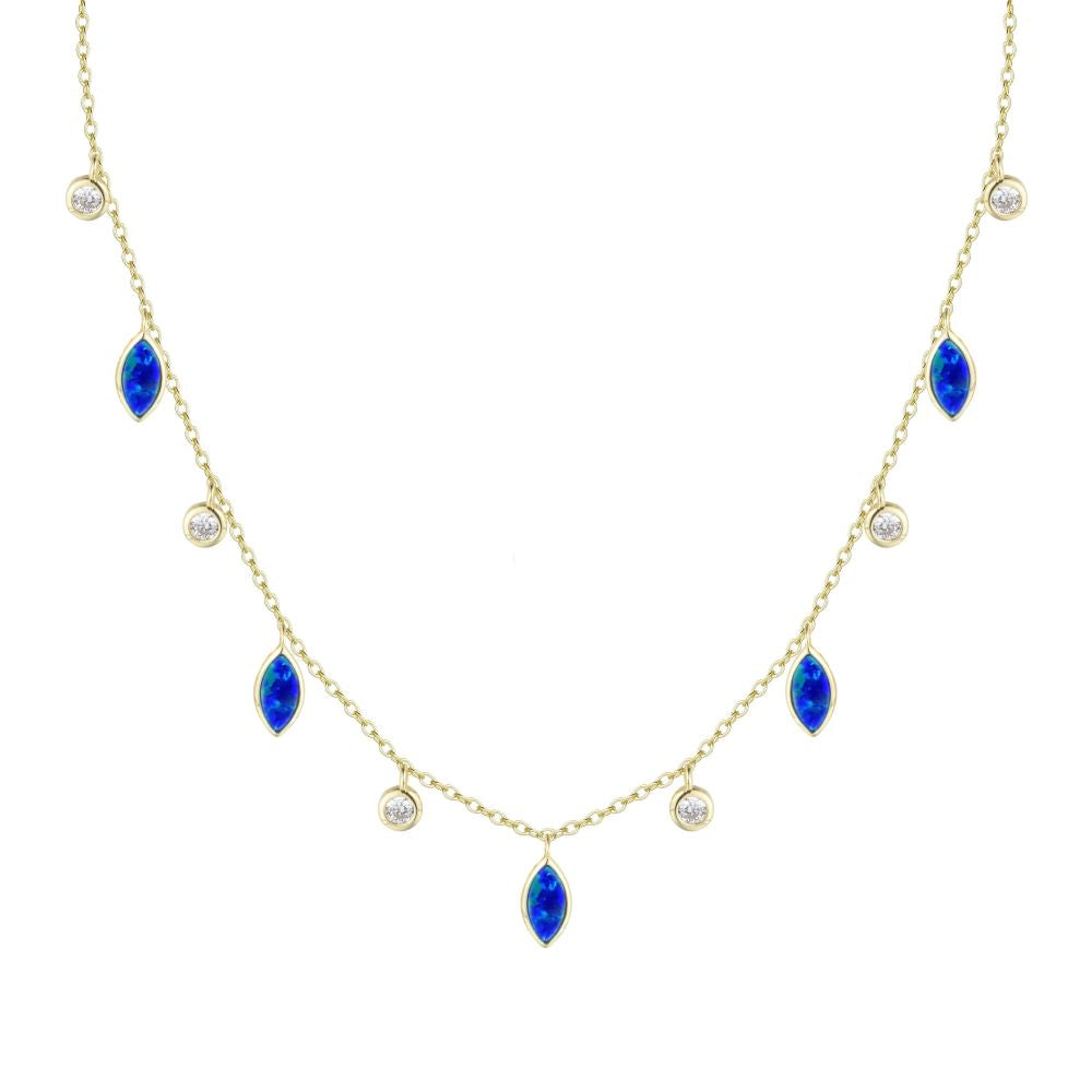 Drops of Spring Necklace-Indigo Opal