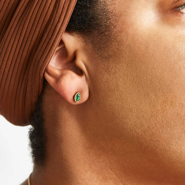 Jade Teardrop Stud Earrings