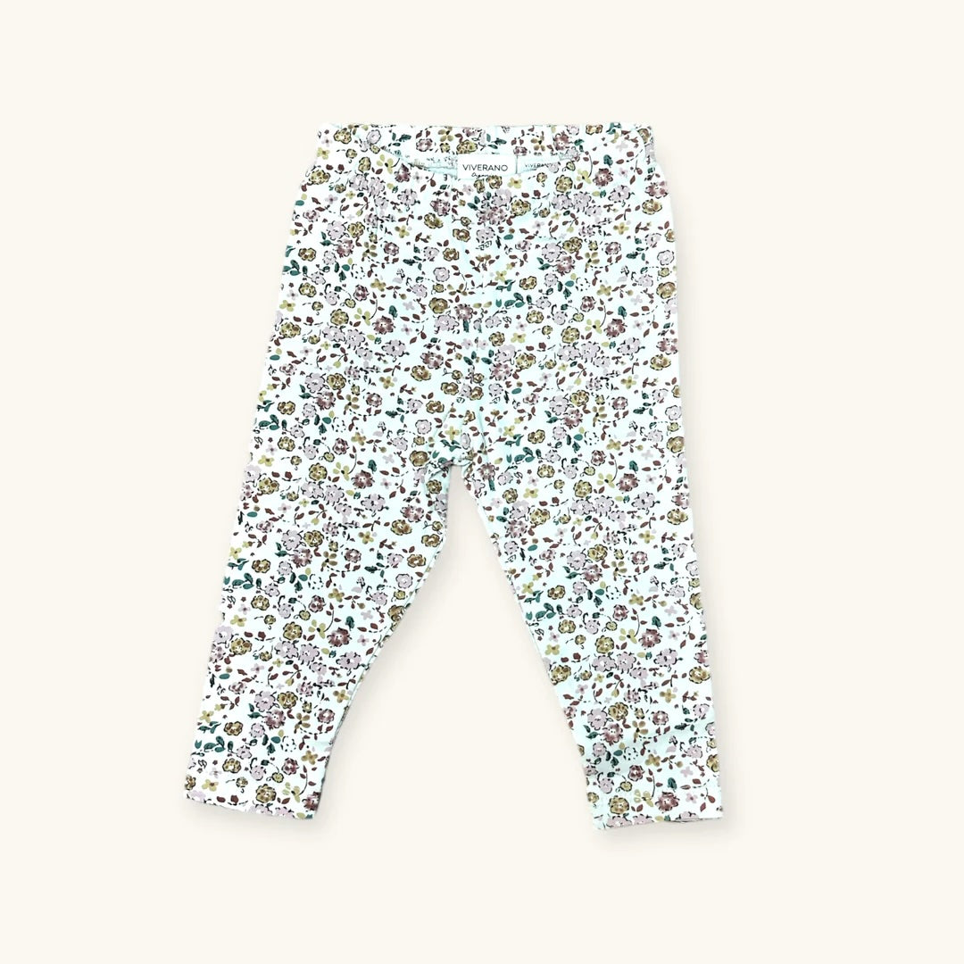 Floral Jersey Stretch Baby Legging Pants 3-6mo