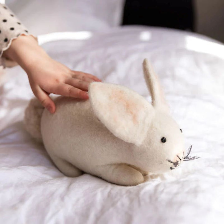 Hand Felted White Bunny