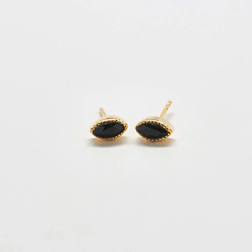 Onyx Teardrop Stud Earrings