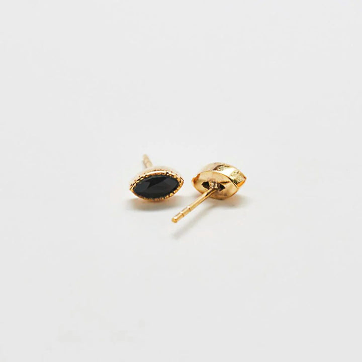 Onyx Teardrop Stud Earrings