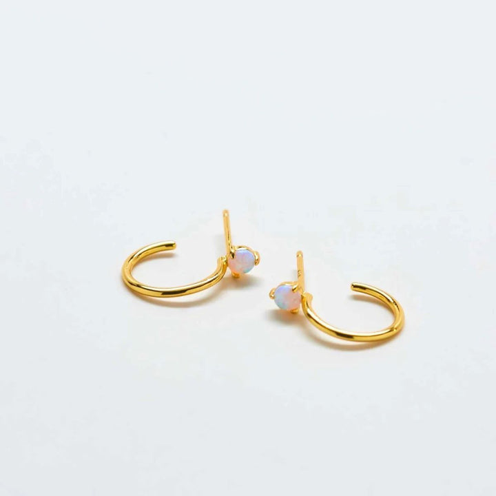 Opal Mini Hoop Earrings